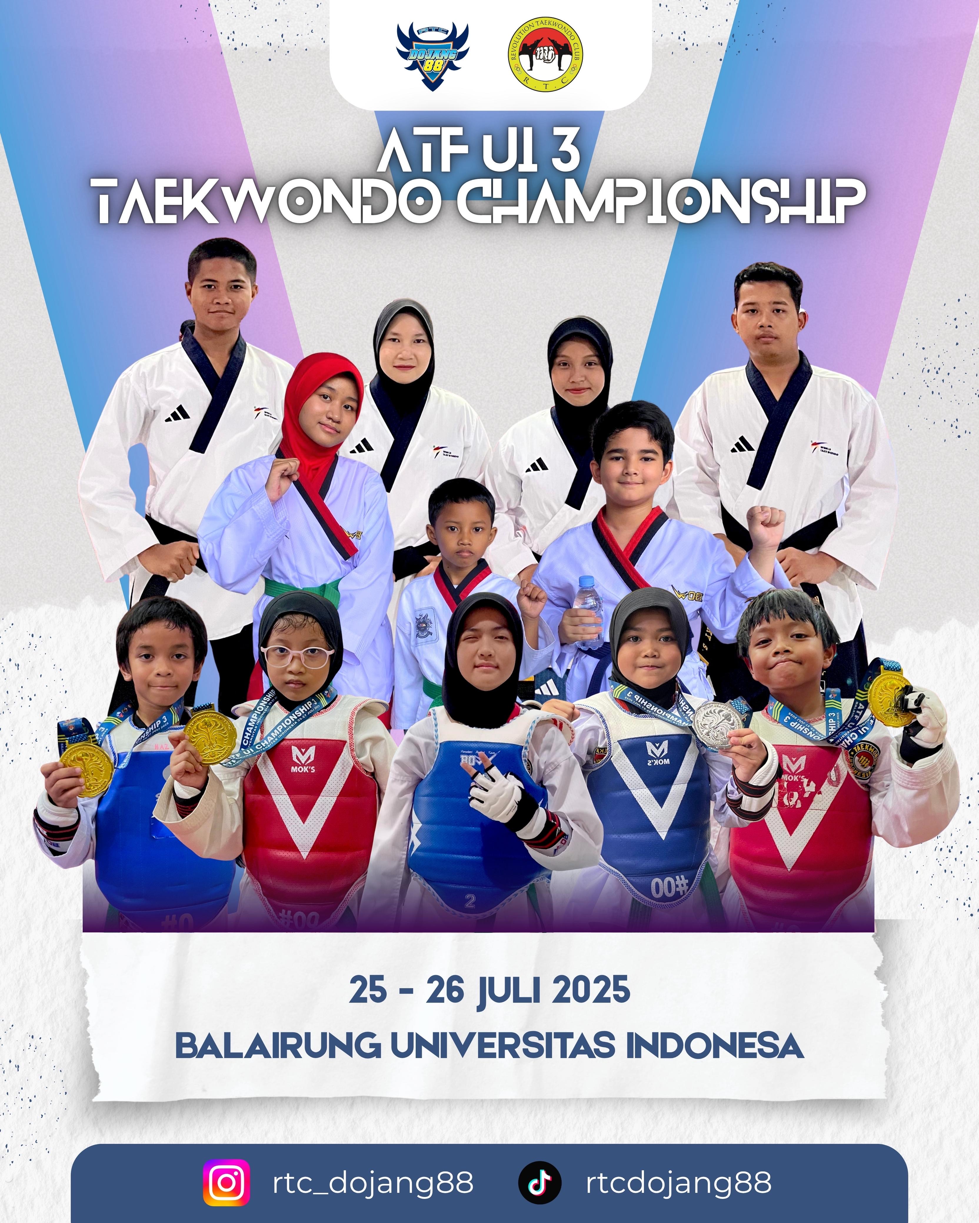 Atlet RTC Dojang 88 borong medali pada kejuaraan ATF UI 2025 RTC Dojang 88